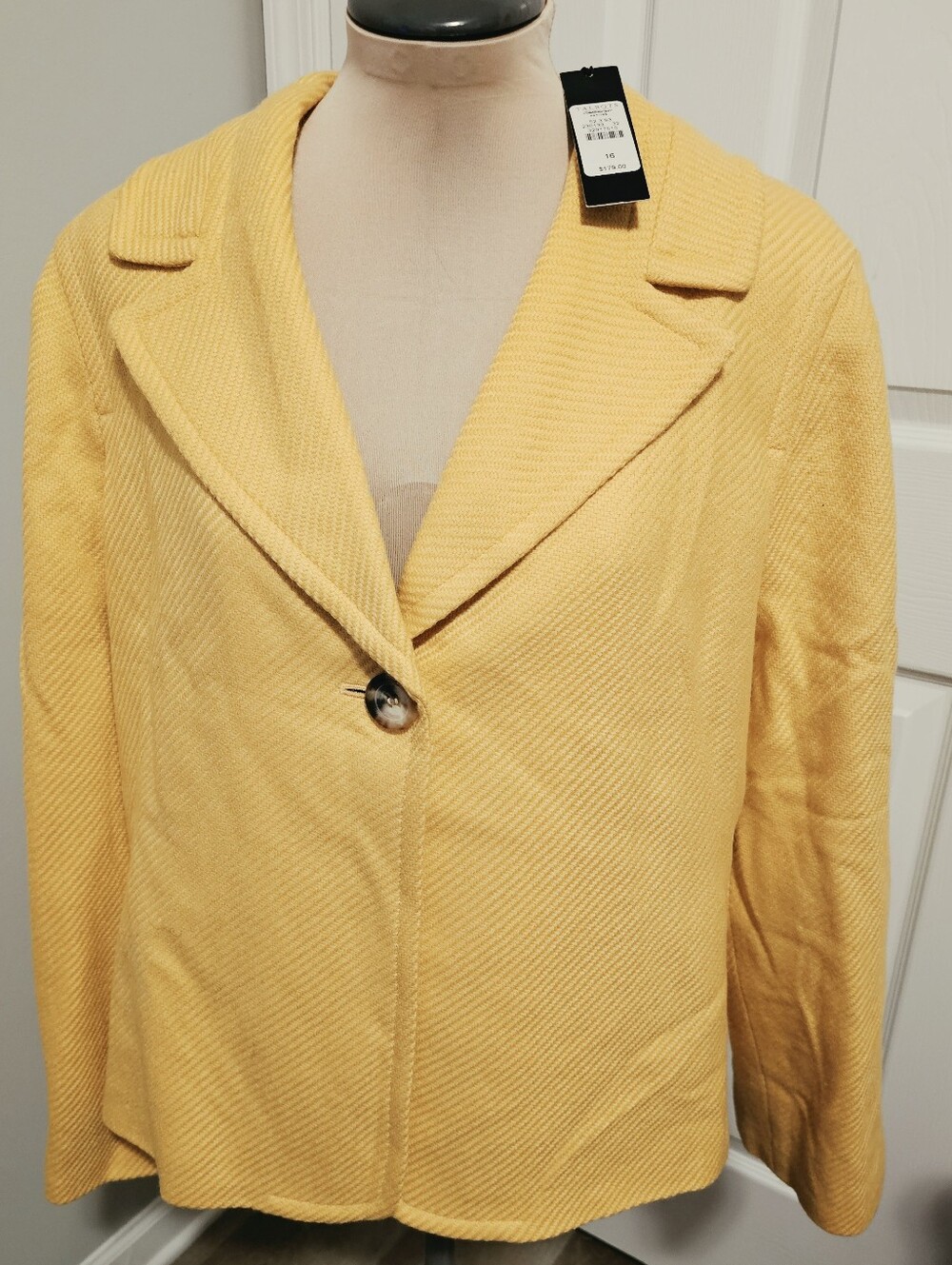 Talbots NWT Yellow Single-Button Textured Blazer Sz 16p